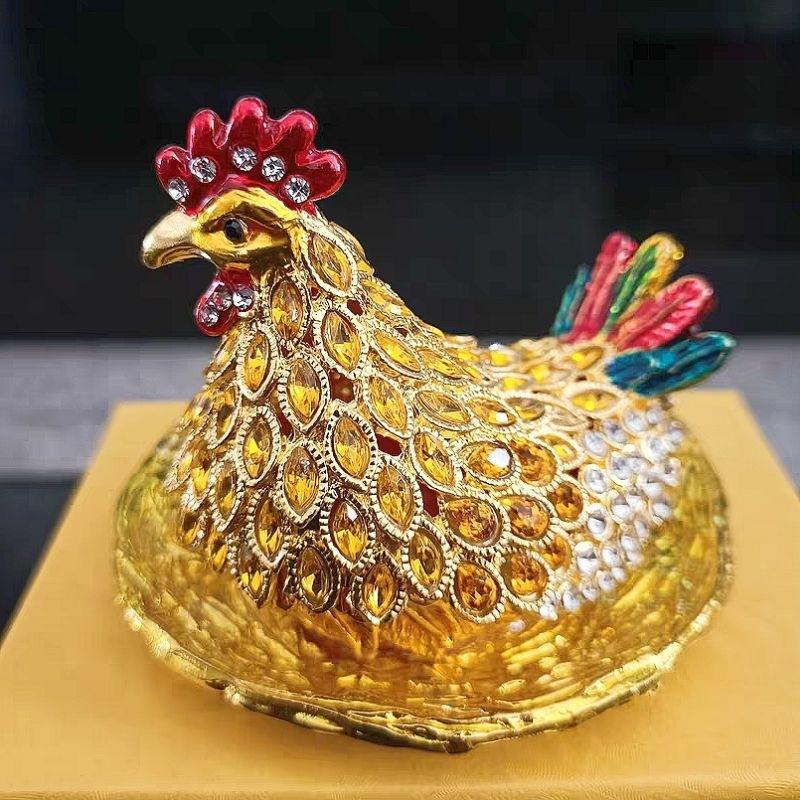 『富貴坊』【開光】鑲鑽招財金雞，母雞下蛋，金雞報喜，金雞，辟邪雞，斬除第三者，風水雞，財源滾滾，化煞擋煞-細節圖4