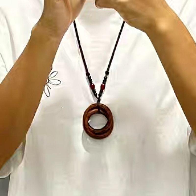 『富貴坊』【開光】雷擊木乾坤圈吊墜，陰陽環，道家法器，辟邪護身，宇宙天地力量，驅逐負能量，調節磁場-細節圖2