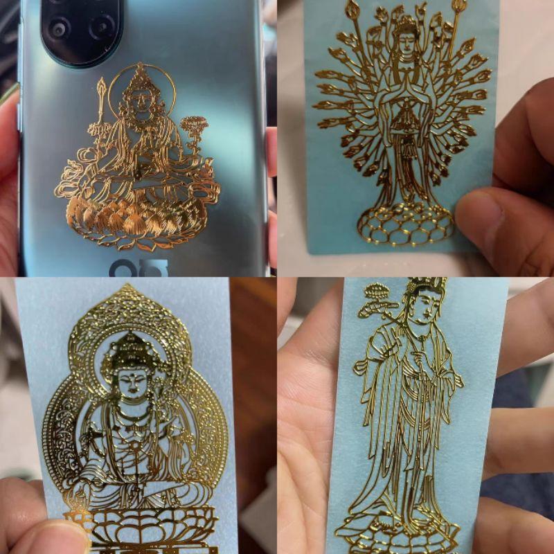 **『富貴坊』【開光】本命佛護身金屬貼，十二生肖貼紙，守護神，觀音菩薩，如來佛，平安符，手機貼，本命佛-細節圖3