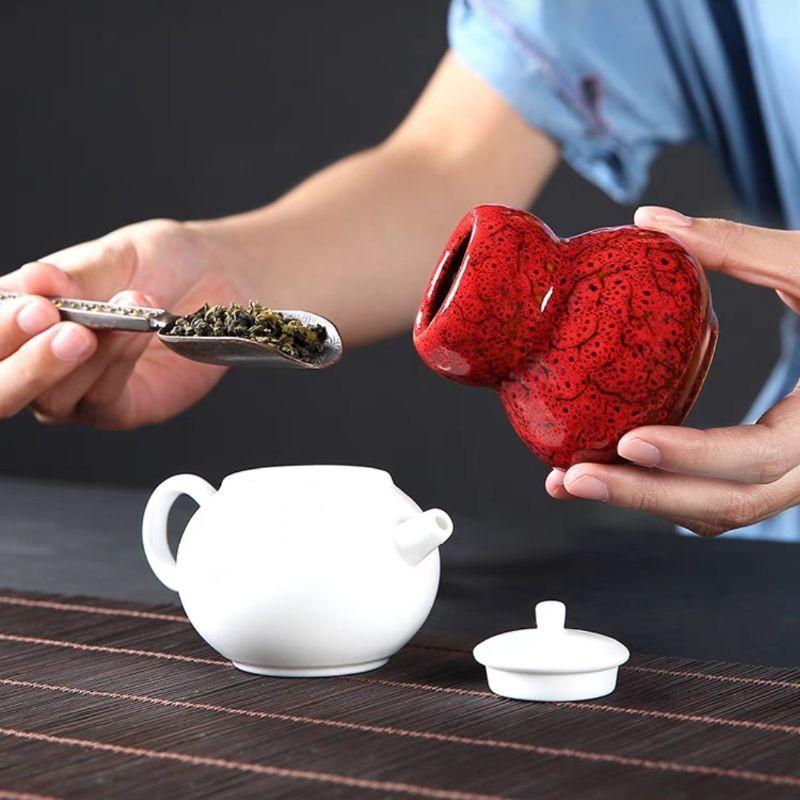 陶瓷葫蘆罐，茶葉罐，花茶罐，零食瓶，收納瓶，風水葫蘆-細節圖3