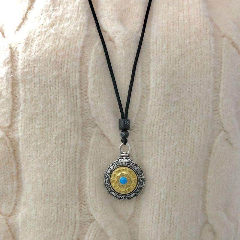 **『運福閣』【開光】旋轉式雙面純銀九宫八卦牌，九宫八卦咒牌，文殊九宫八卦，十二生肖八吉祥，辟邪轉運，鎮宅護身-細節圖5