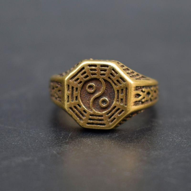 **『富貴坊』【開光】純銅太極八卦戒指，陰陽五行，八卦，太極陰陽，調和氣場，調節磁場，開運轉運-細節圖2