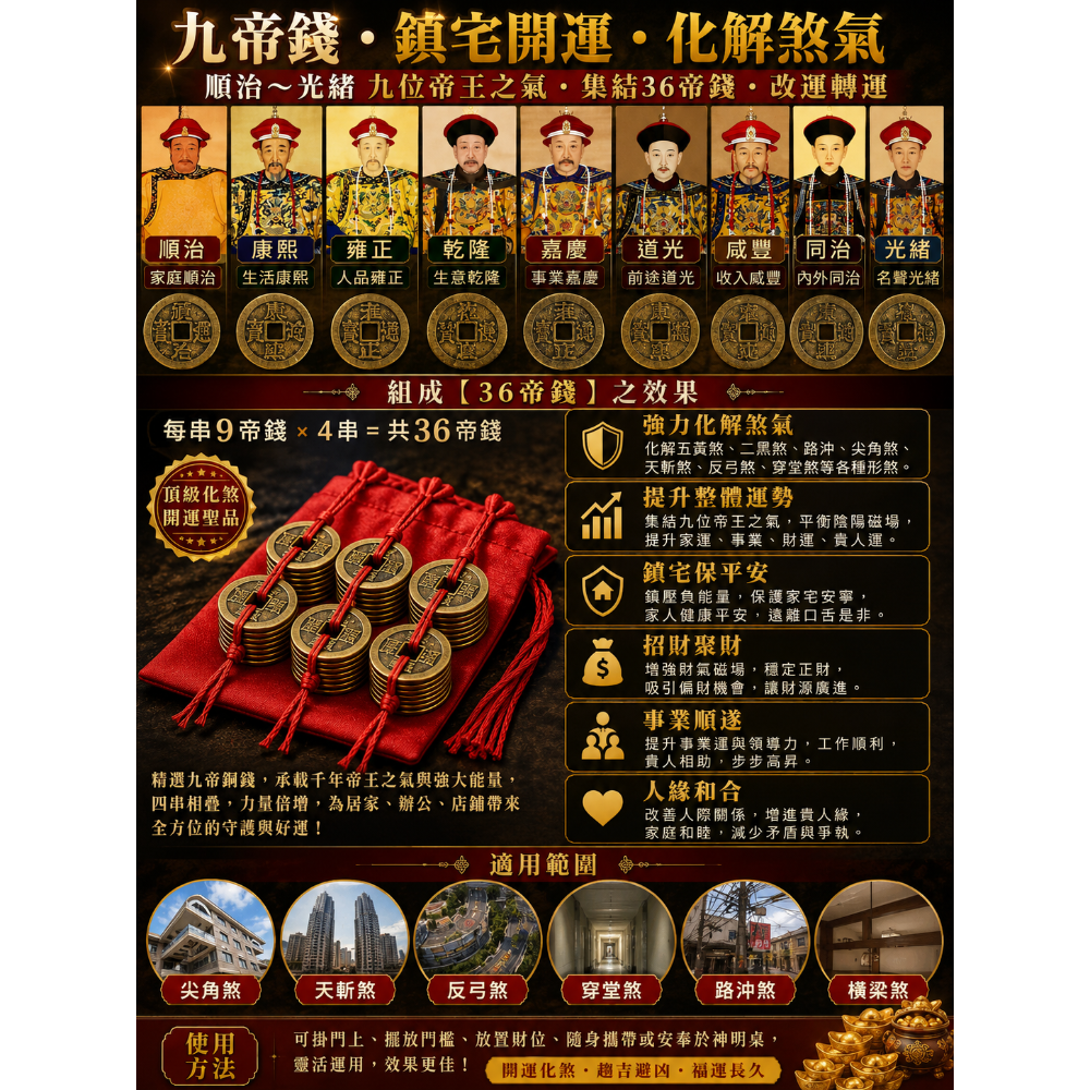 【富貴坊】『開光』36帝錢，36枚帝錢，三十六帝錢，提升地氣，化煞開運防小人，五帝錢，三十六銅錢，三十六枚古錢F02-細節圖3
