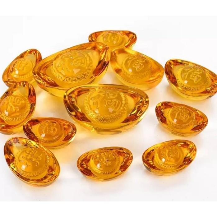 【開光淨化】黃水晶元寶，(超特大號)，琉璃元寶，招財元寶，鎮宅招財，開運，五行，元寶，風水F01-細節圖5