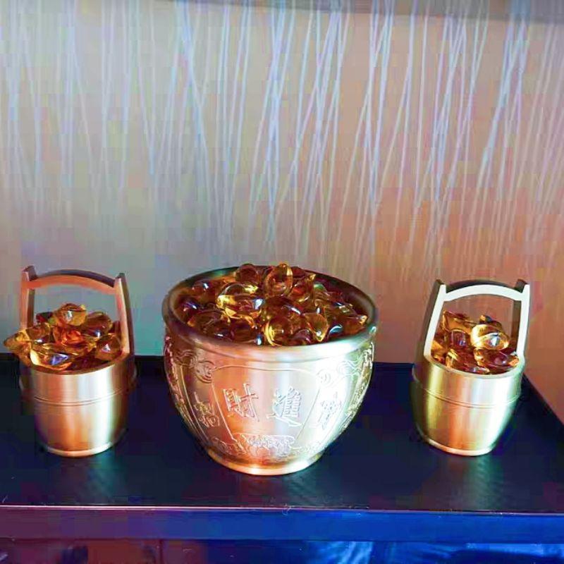 『富貴坊』【開光】純銅一桶金，一桶黃金，聚寶盆，招財進寶，金元寶，旺財發財-細節圖6