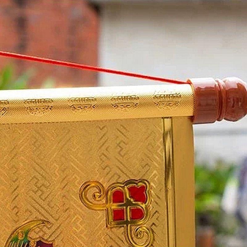 『富貴坊』【開光】五路財神金箔捲軸掛畫，五路財神，招財進寶，財神畫，正財，偏財，財神爺-細節圖4