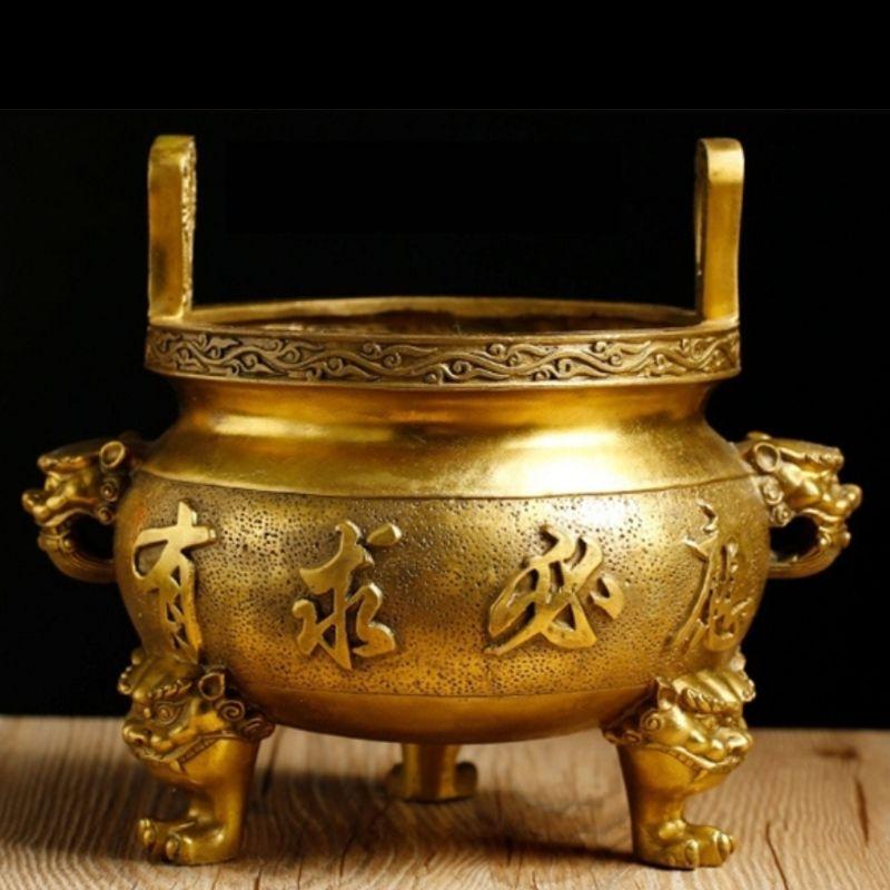 富貴坊』【開光】純銅供佛香爐，招財風水銅鼎，香爐，銅鼎，有求必應