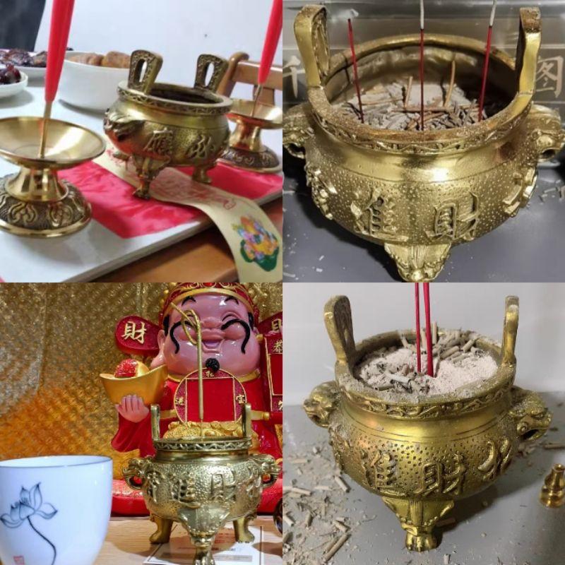 富貴坊』【開光】純銅供佛香爐，招財風水銅鼎，香爐，銅鼎，有求必應