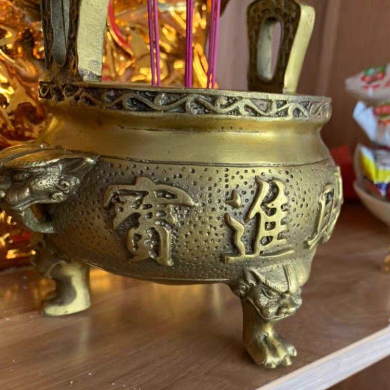 富貴坊』【開光】純銅供佛香爐，招財風水銅鼎，香爐，銅鼎，有求必應