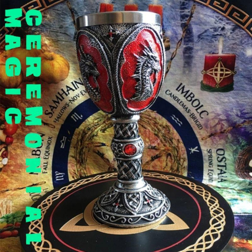 魔法儀式聖杯，祭祀杯子，水元素，女巫魔法用品，驅逐負能量用品，驅魔儀式用供杯