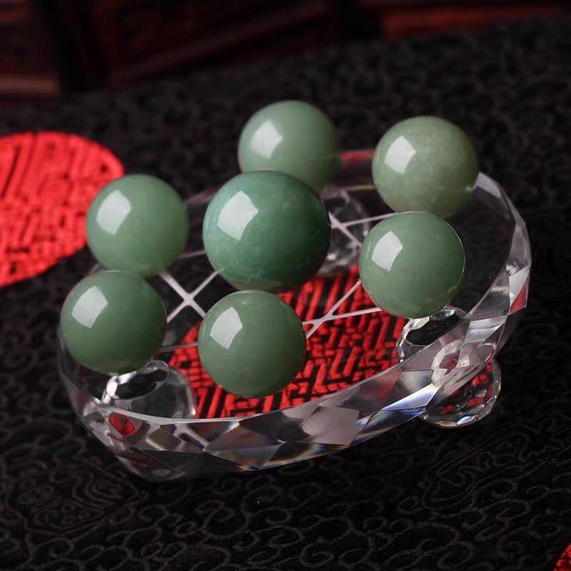 『富貴坊』【開光淨化】天然東陵玉七星陣(送底座)，東陵玉，七星陣，水晶，學生考試，升遷面試，綠幽靈，升官發財-細節圖5