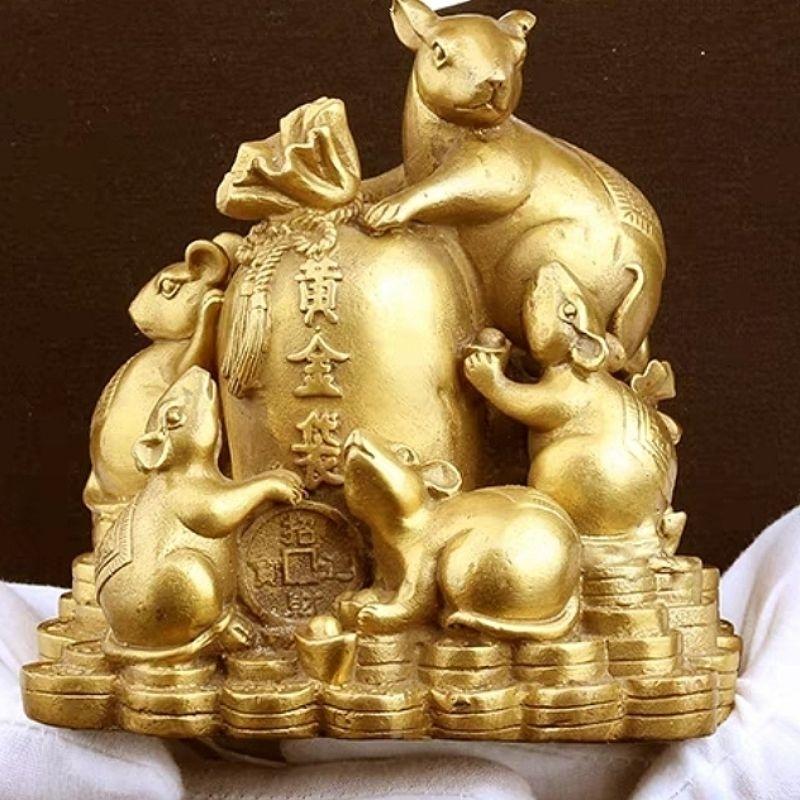 富貴坊』【開光】純銅五鼠運財，金錢鼠，錢鼠，數錢，開店生意興隆
