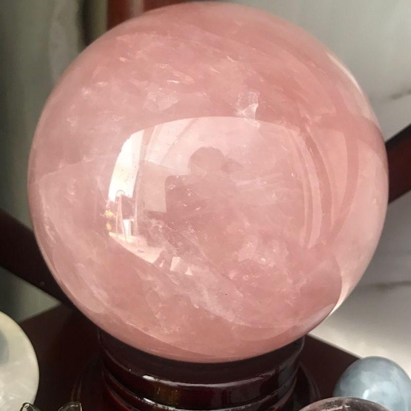 『富貴坊』【開光】(大號)天然粉水晶球(送底座)，粉晶，粉水晶，水晶球，招桃花，愛情感情，招人緣，開店生意客人上門，業務-細節圖6