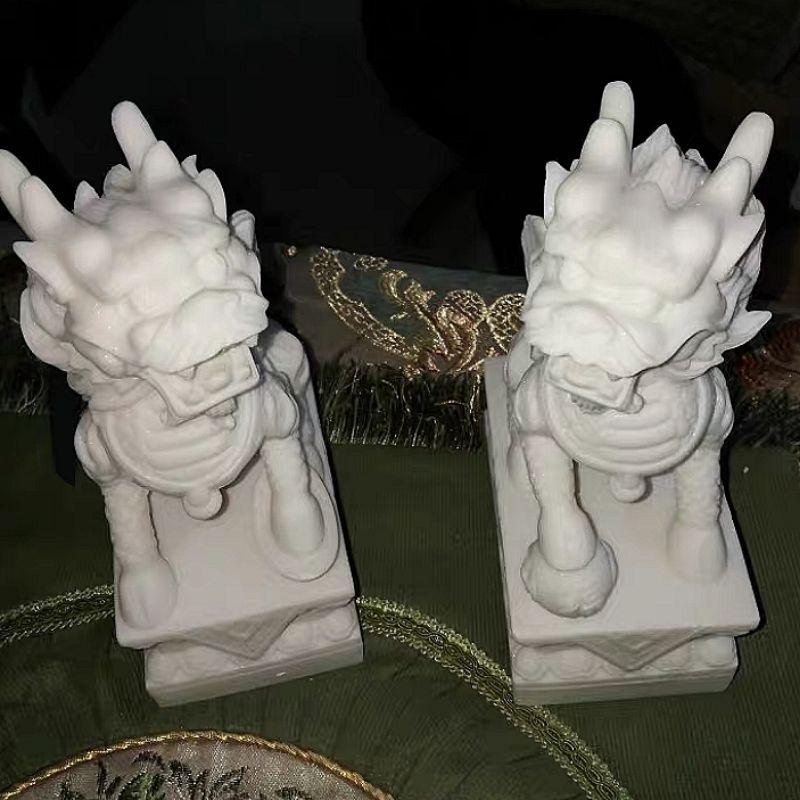 『富貴坊』【開光】[可放室外不怕水]天然白石麒麟，麒麟，招財辟邪，升官發財，求子送子，平安納福，辟邪化煞-細節圖5