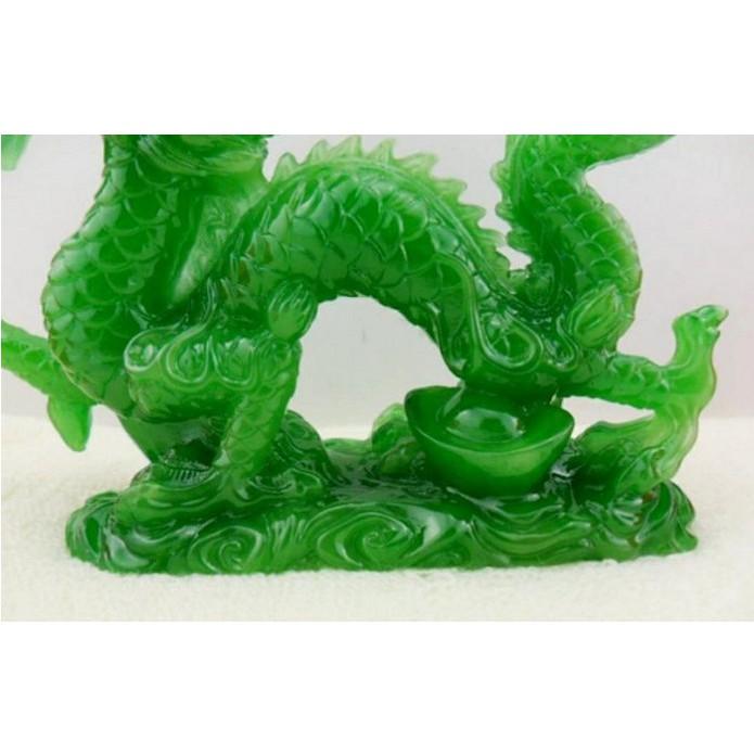 『運福閣』【開光】玉雕龍神座，仿翠玉龍擺件。青龍漢龍催官、壓小人、化白虎、旺財運、富貴吉祥、旺財催財K04-細節圖3