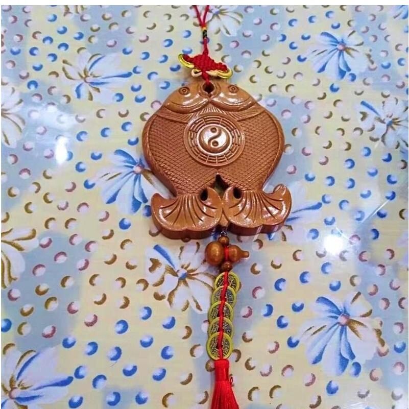 『富貴坊』【開光】桃木八卦富貴雙魚葫蘆五帝錢，葫蘆，五帝錢，富貴魚，門對門，窗對窗，穿堂煞，太極八卦，化煞，辟邪K01-細節圖3