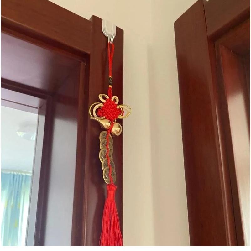 『富貴坊』【開光】一對兩串純銅開蓋葫蘆梅花五帝錢，葫蘆，五帝錢，梅花錢，門對門，門對床，樓梯沖煞，化煞，招財，平安K02-細節圖4