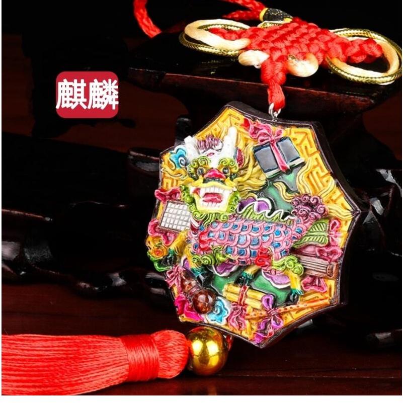 『富貴坊』【開光】彩繪獅咬劍麒麟龍頭掛飾，獅咬劍，麒麟，龍頭，石敢當，鎮宅，辟邪，化煞，擋煞K02-細節圖3