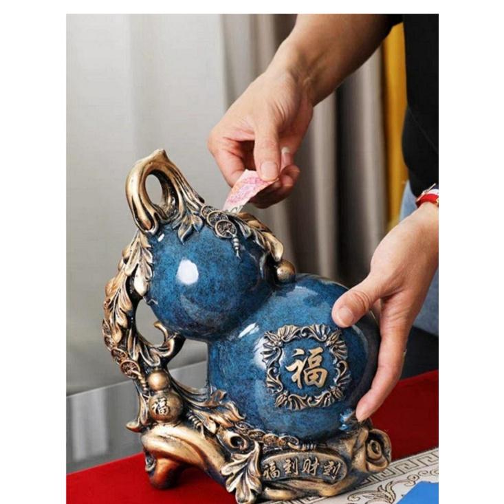 『富貴坊』【開光】 福祿壽雙全永不缺錢葫蘆存錢筒/ 精緻居家風水擺飾，風水葫蘆，招財葫蘆，辟邪葫蘆，招財聚財、K08-細節圖7