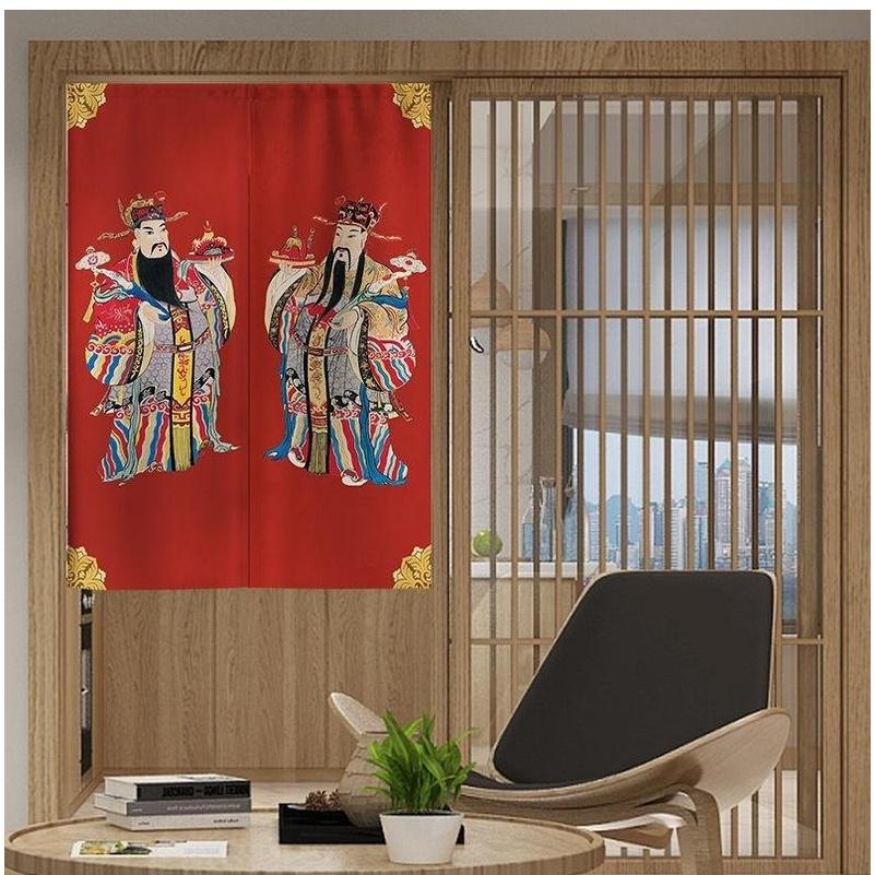 『富貴坊』【開光】門神風水棉麻門簾，風水簾布，財神爺布簾，八卦貔貅鎮宅窗簾，守護神屏風，護身符咒隔簾K18-細節圖5