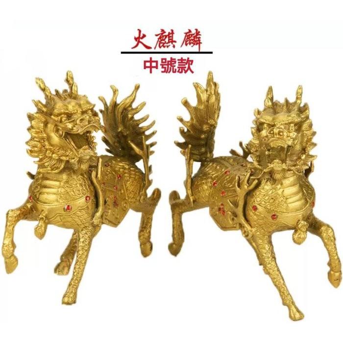 『運福閣』【開光】財富火麒麟，純銅麒麟，風水麒麟，招財麒麟K03-細節圖2