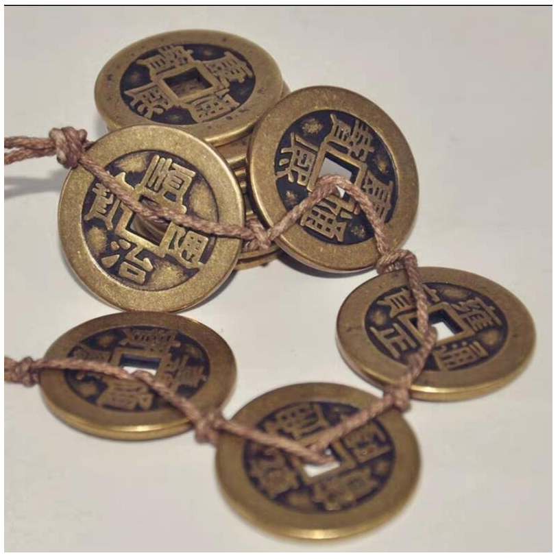 『富貴坊』【開光】純銅加厚加大綁繩五帝錢十帝錢，五帝錢，十帝錢，風水古錢，辟邪招財，升地氣，升官運，防小人M01M01-細節圖2