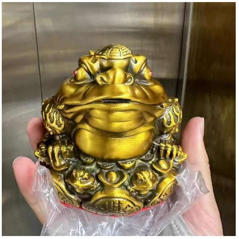 『富貴坊』【開光】純銅蟾蜍王，金蟾蜍，蟾蜍，金蟾，三腳蟾蜍，招財蟾蜍，化煞辟邪，旺財吸錢，開店做生意M08M08-細節圖2