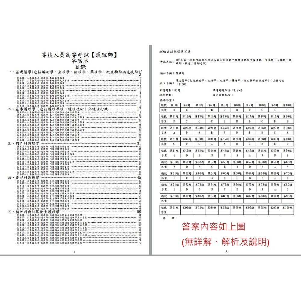 【全新108-113年-1(2月)】護理師【完整收錄每年第一次+第二次】-專技高考-護理師近5年歷屆試題-細節圖5