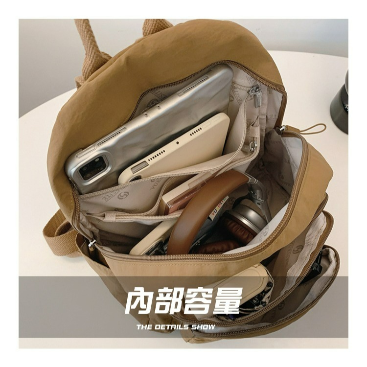 【AngelNaNa】後背包-日系簡約多隔層防潑水輕量尼龍女雙肩包(SBA0430)-細節圖2