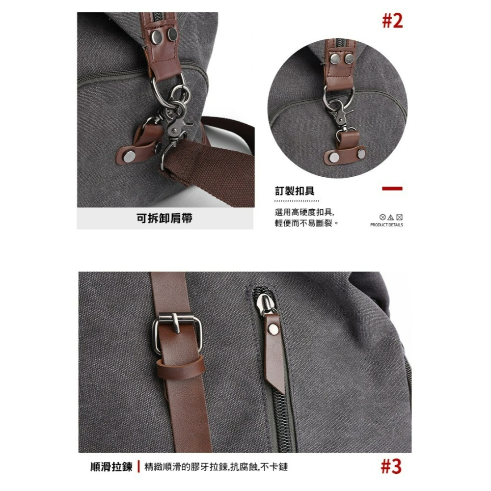 【AngelNaNa】手提行李包-復古帆布大容量旅遊行李袋 運動收納包 健身包 獨立鞋位 男單肩包(SBA0434)-細節圖10