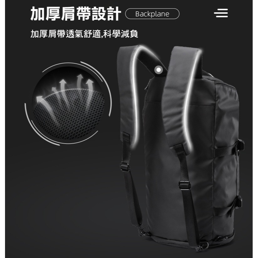 【AngelNaNa】後背包-多功能健身包 3way運動收納包  旅遊行李袋 獨立鞋位 乾溼分離 男(SBA0436)-細節圖4