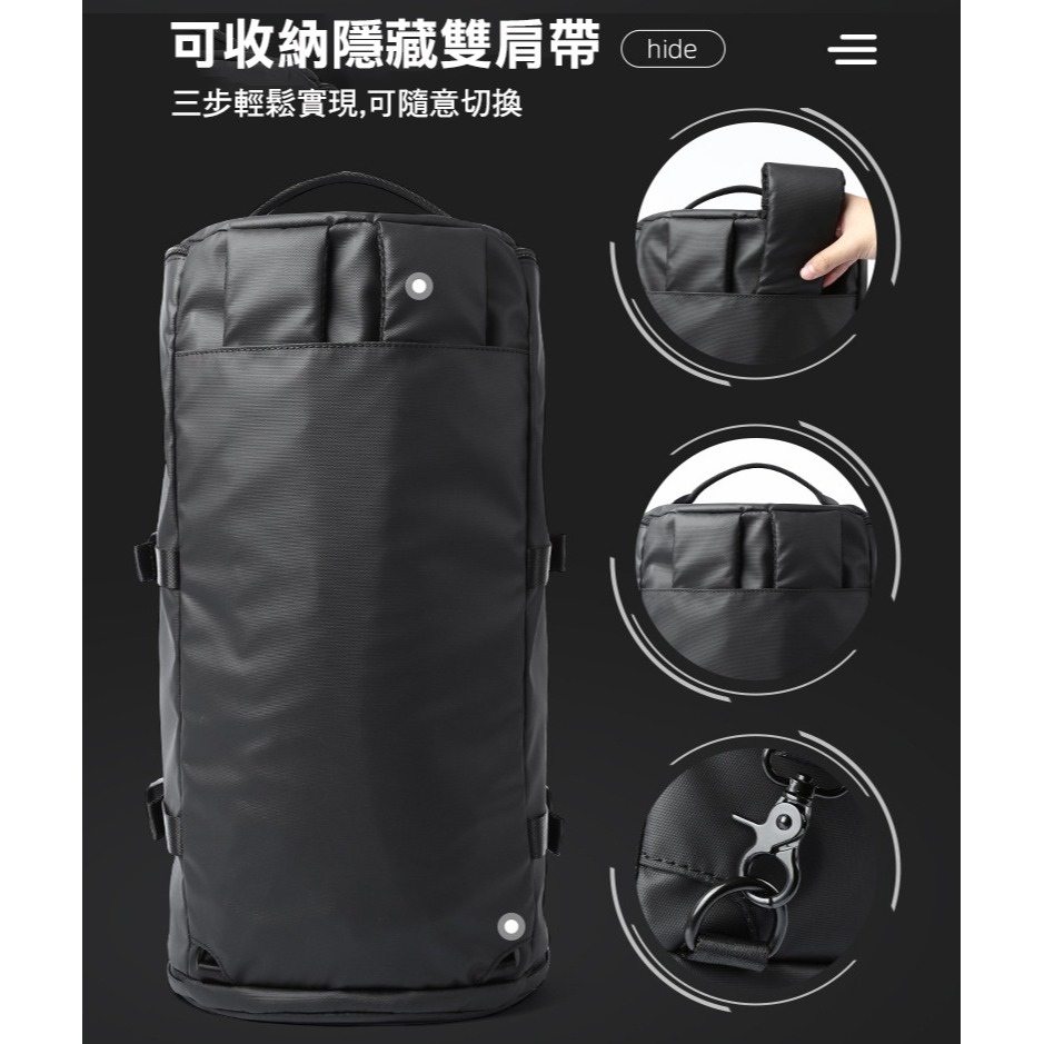 【AngelNaNa】後背包-多功能健身包 3way運動收納包  旅遊行李袋 獨立鞋位 乾溼分離 男(SBA0436)-細節圖7