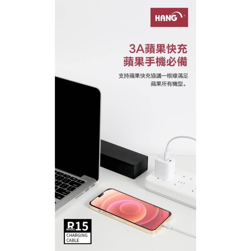 (現貨)【Hang】R15蘋果三米快充 IPhone 3米快充線 3A數據充電線  300公分 Apple USB-細節圖5