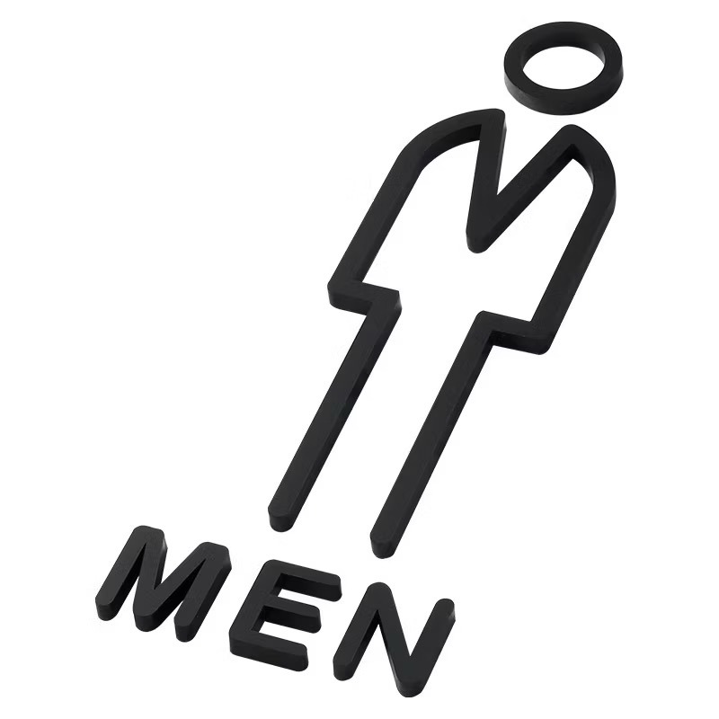 【現貨 可開收據】質感推薦 壓克力廁所男女標示牌 簡約 美觀 化妝室 金色/黑色 指示牌 標誌  洗手間 盥洗室 壁貼-細節圖3