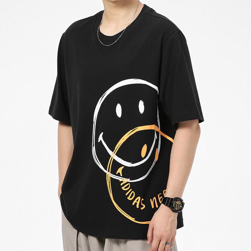 ADIDAS 短袖 neo 男子 笑臉 印花運動 休閒 T卹 H61985-細節圖2
