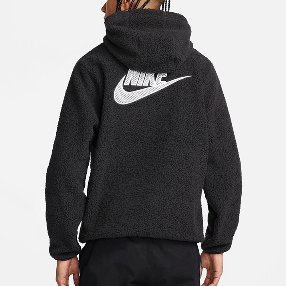 NIKE 男女 長袖帽T AS M NSW HOODIE 搖粒絨 羊羔毛 男款 高領-DD5014-010-細節圖2