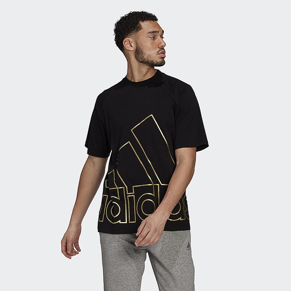 ADIDAS U BIG LOGO T 運動短袖 棉質 短T 大LOGO 經典 黑色 男款  短袖 上衣 GU4291-細節圖2
