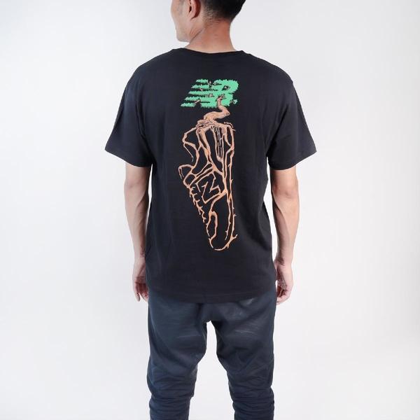 NEW BALANCE 短袖Essential Roots 黑綠短T 男女款純棉樹根AMT21567BK