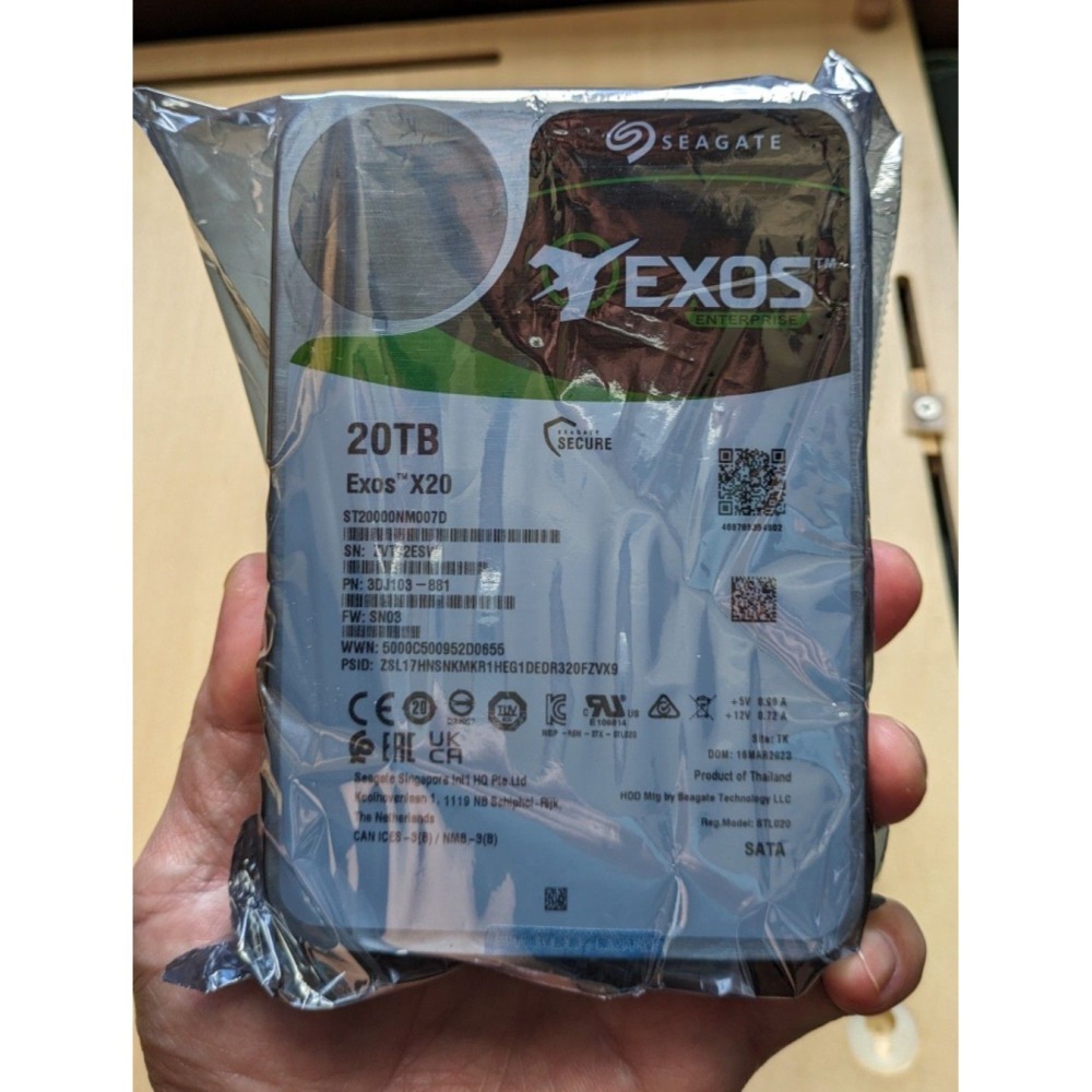 全新未拆 Seagate 希捷 20TB (X20，ST20000NM007D) 企業級氦氣碟  台北現貨-細節圖2