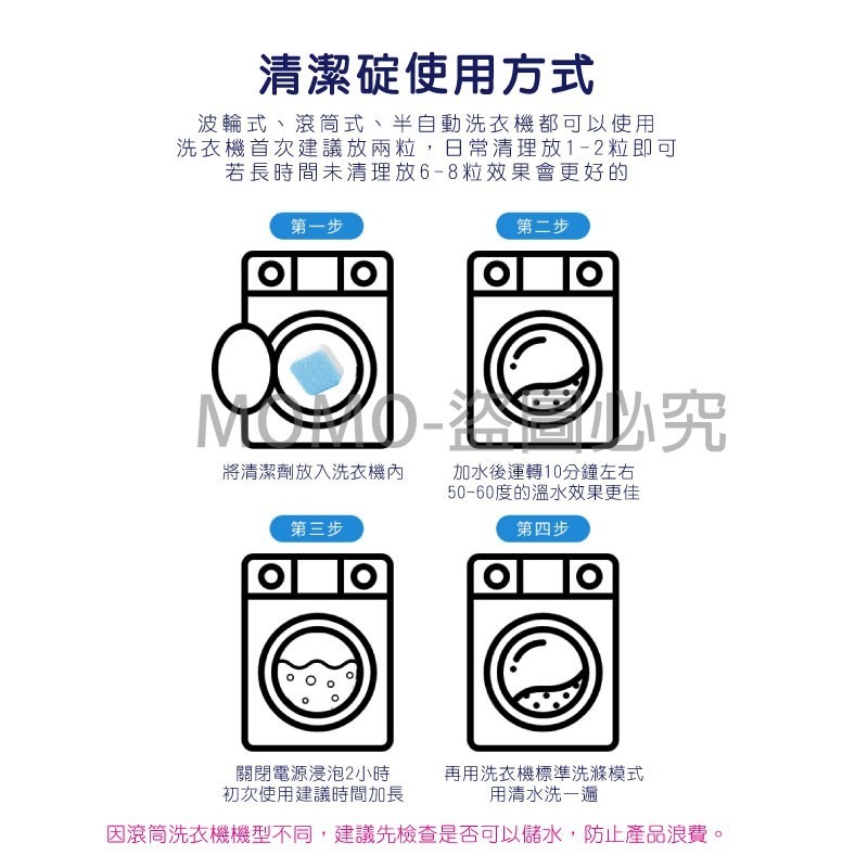 🔥安心洗衣🔥洗衣機清潔錠 洗衣機槽 洗衣機泡騰片 洗衣槽去汙錠 濃縮消毒塊劑 除污垢 發泡錠 洗衣槽清潔塊 去水垢-細節圖9