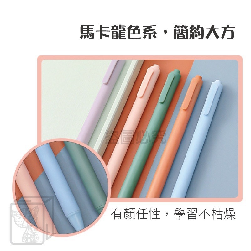 🔥加量油墨🔥馬卡龍按壓中性筆 學習筆 文具筆 按壓筆 莫蘭迪按動中性筆 辦公簽字 練字筆 0.5mm中性筆 原子筆-細節圖7