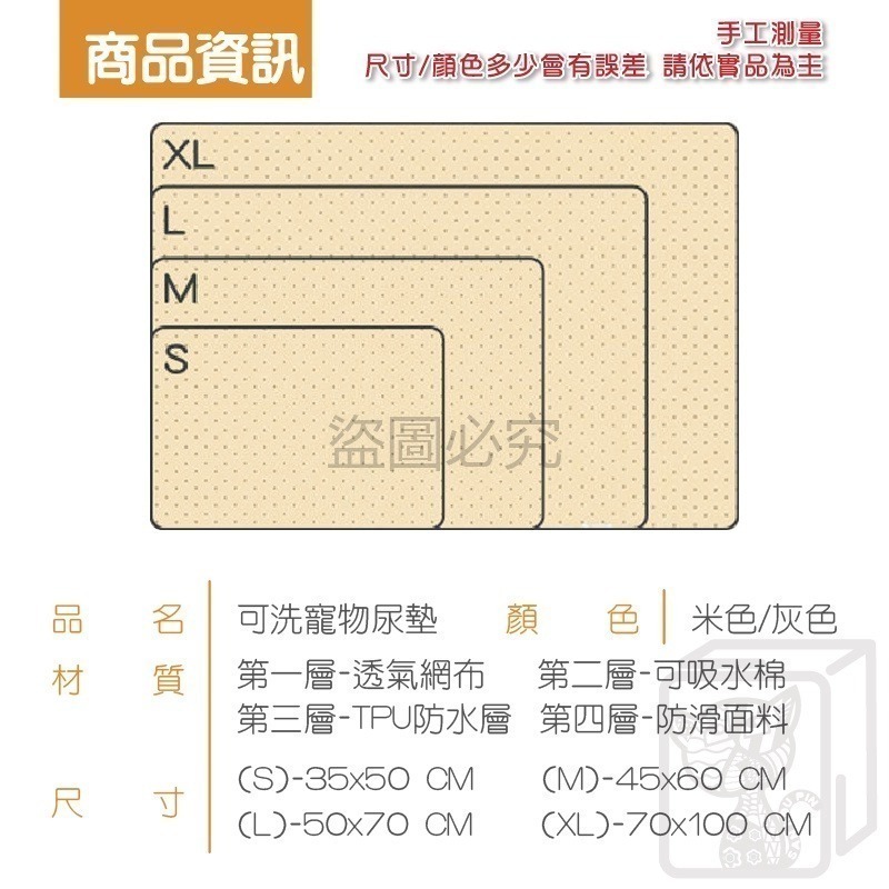 🔥可機器洗🔥寵物隔尿墊 可水洗尿墊 寵物尿墊 可洗尿墊 狗狗防尿墊 寵物防尿墊 防水尿墊 隔尿墊 防滑隔尿墊-細節圖3