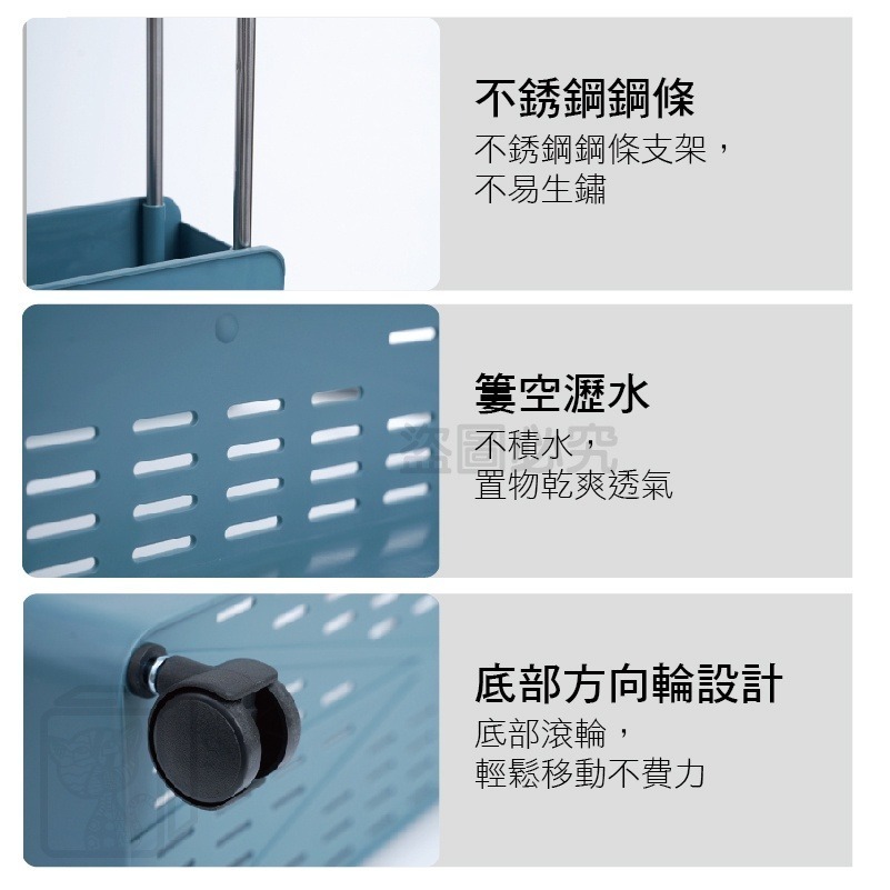 🔥超低價 🔥夾縫置物架 縫隙推車 縫隙置物架 四層置物架 廁所置物架 三層推車 移動置物架 置物推車 廚房置物架-細節圖9