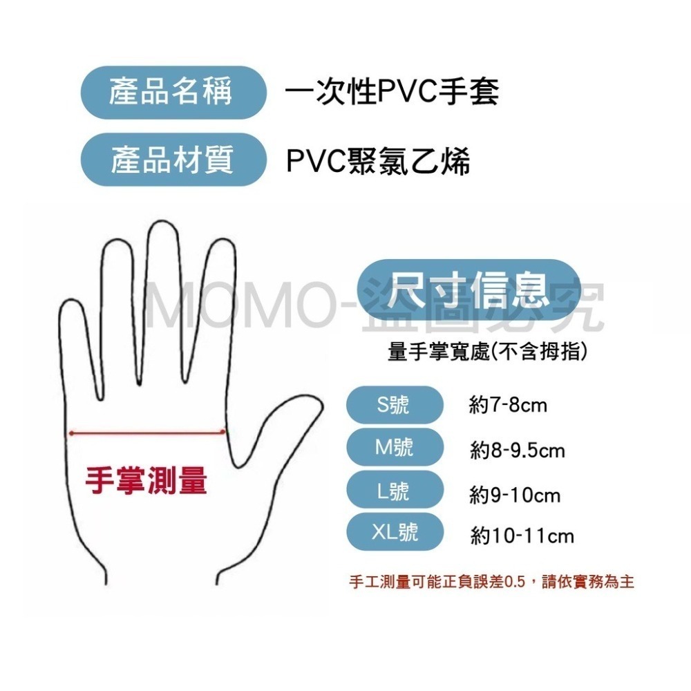 🔥賠售底價🔥一次性PVC手套 台灣品牌 100入 防護手套 透明手套 廚房手套 無粉手套 拋棄式 淨新 PVC手套-細節圖4