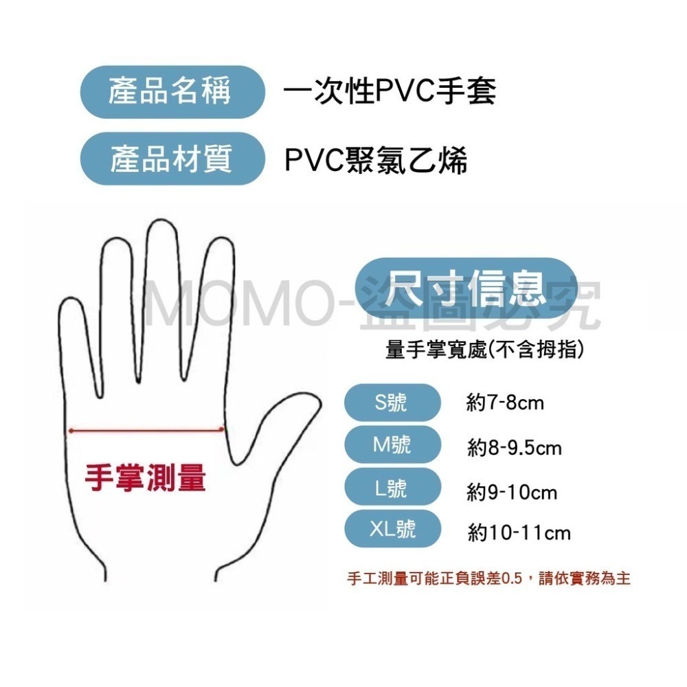 🔥賠售底價🔥一次性PVC手套 台灣品牌 100入 防護手套 透明手套 廚房手套 無粉手套 拋棄式 淨新 PVC手套-細節圖4