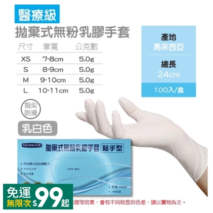 乳膠【醫療級】貼手型手套｜AQG,S