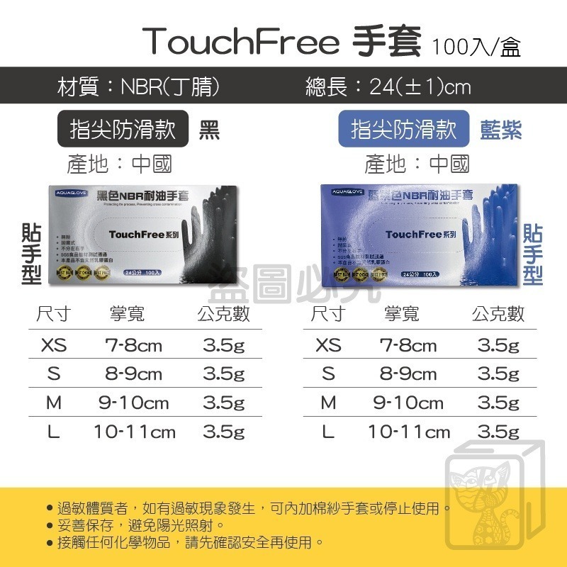 🔥SGS合格🔥無粉NBR手套 AQUAGLOVE 一次性手套 NBR手套 丁晴手套 食品手套【AQG】-細節圖4