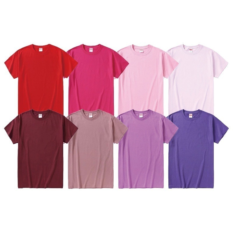 🔴紅紫色系🟣純色素T 短袖棉T 短袖上衣 素色上衣 情侶裝 親子服 團體服 純棉上衣 顯瘦短袖日系短袖素T【FUS】-細節圖2