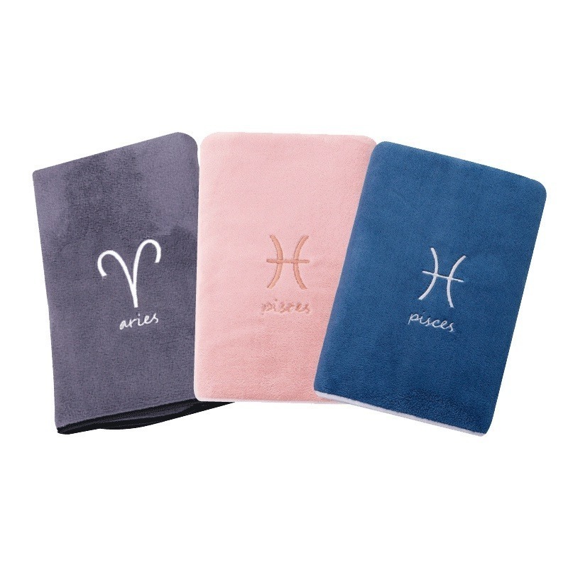 🔥超吸水款🔥星座珊瑚絨浴巾 12星座毛巾 星座浴巾 珊瑚絨毛巾 超細纖維 瞬吸速乾吸水浴巾 吸水毛巾 運動毛巾-細節圖2