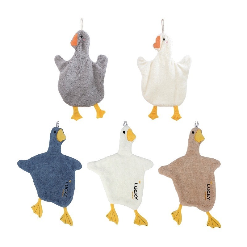 🔥吸水力強🔥鴨子擦手掛巾 創意卡通毛巾 投降鵝擦手掛巾 投降鴨 掛式擦手巾 珊瑚絨毛巾 超強吸水毛巾 擦手巾 毛巾-細節圖2